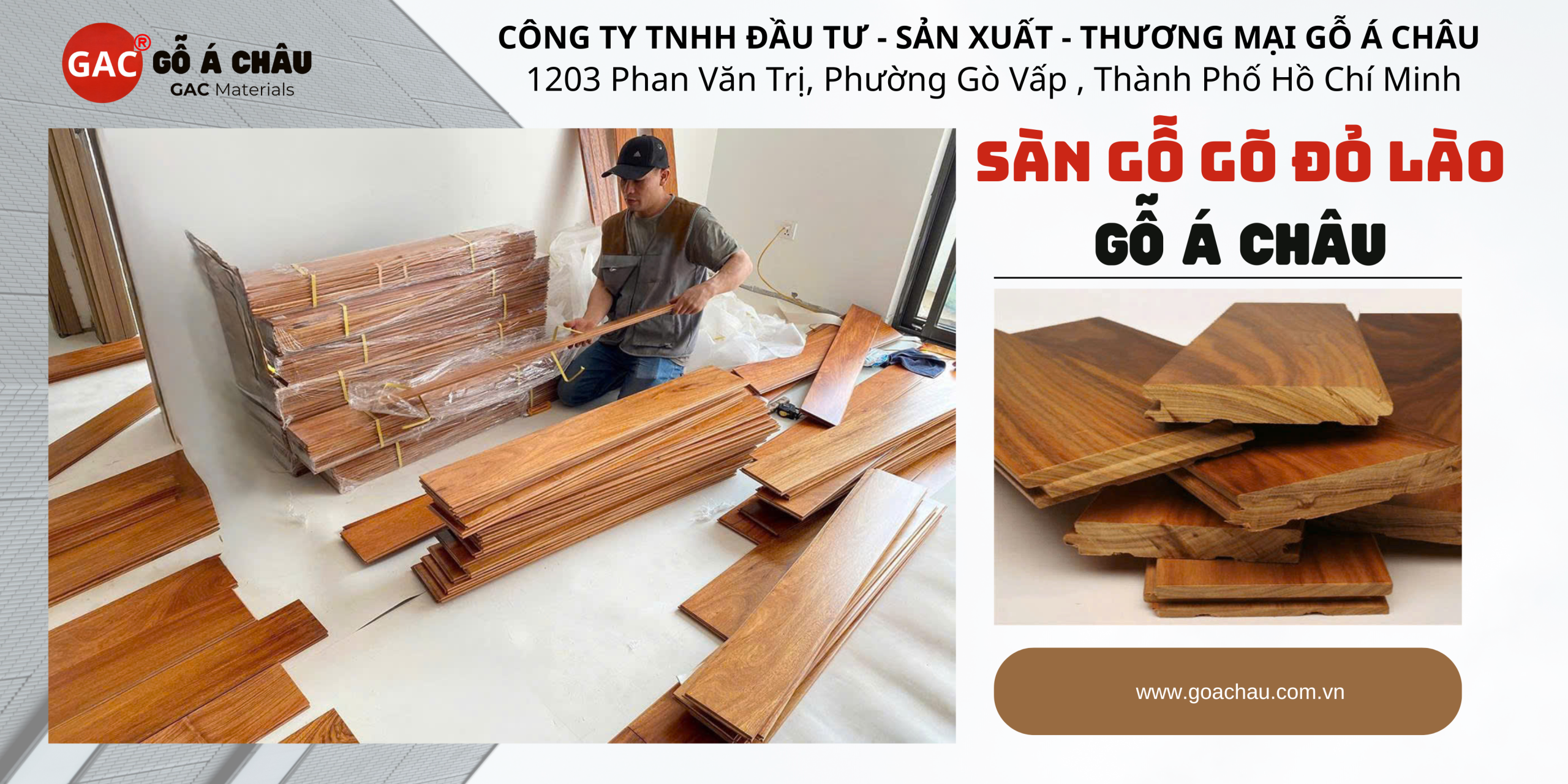 Thi công sàn gỗ gõ đỏ Lào Gỗ Á Châu