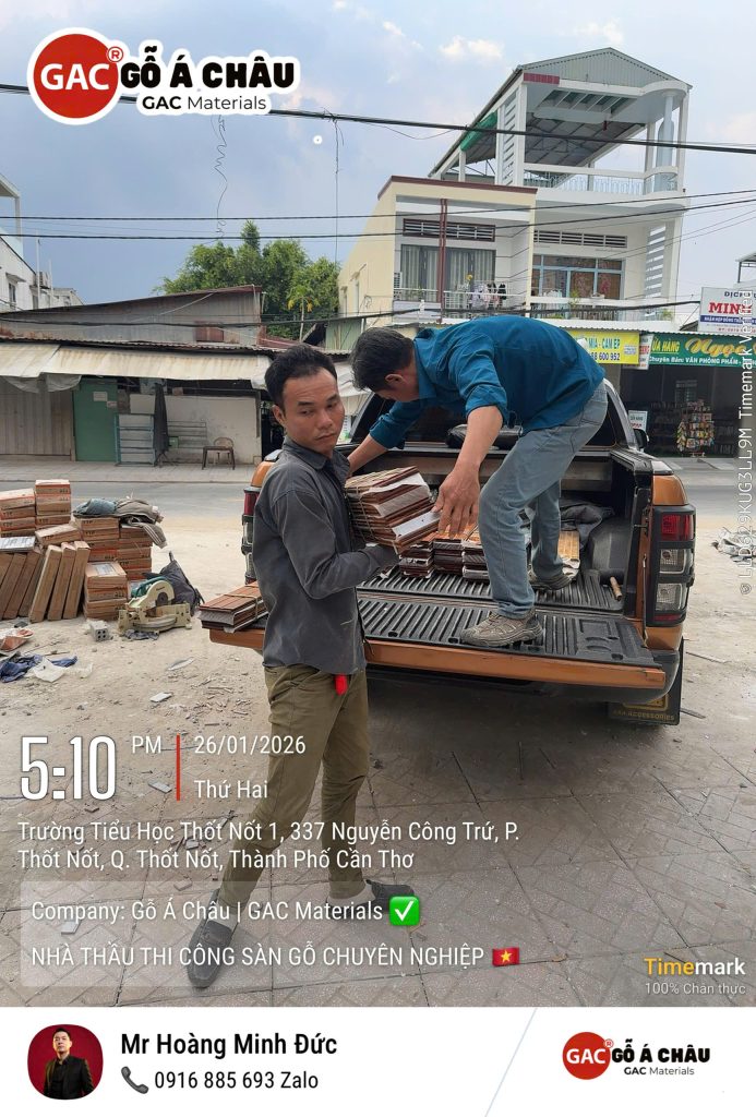 Thi công sàn gỗ căm xe tại Thốt Nốt - Cần Thơ